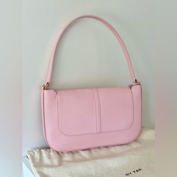 BY FAR Miranda Grained Leather Shoulder Bag in Peony w/ Original Box & Dust Bag - Picture 4 of 9
